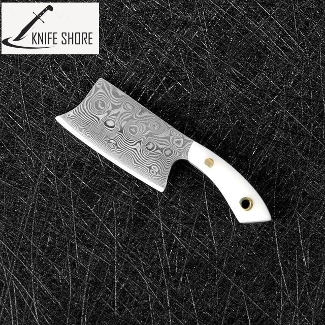 DAMASCUS STEEL MINI KEY RING POCKET KNIFE - knifeshore