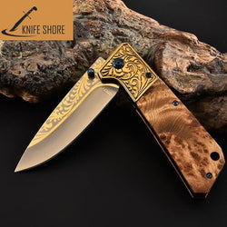 DAMASACUS SURVIVAL FOLDING POCKET KNIFE - knifeshore