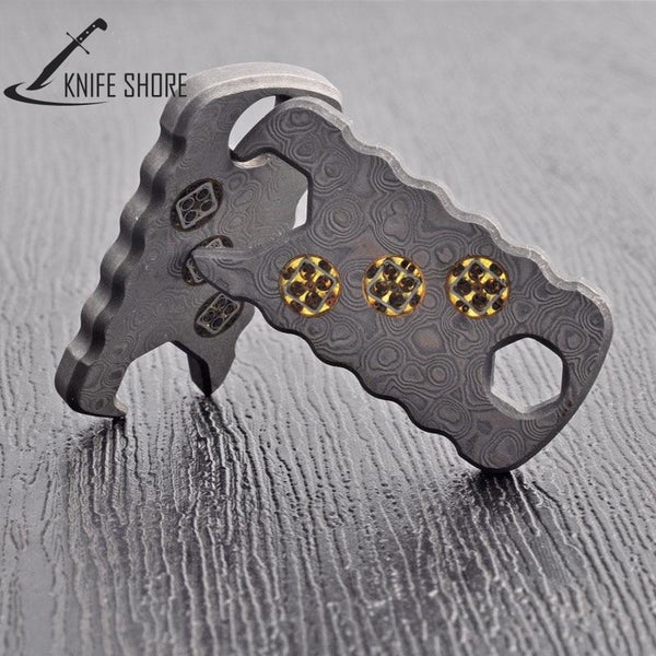 Portable Damascus Steel Dog Shape Opener - knifeshore