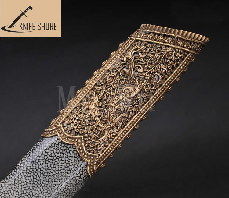 handmade chinese swords real swords copper sharkskin Clay craft - knifeshore