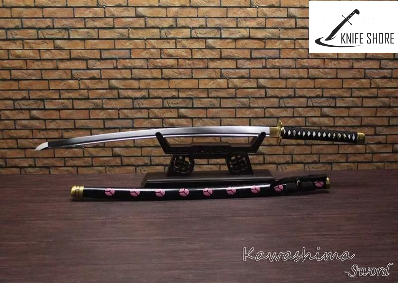 ZORO SWORD BLACK SHUSUI SANDAI HANDMADE1045 CARBON STEELREAL KATANA SWORD - knifeshore