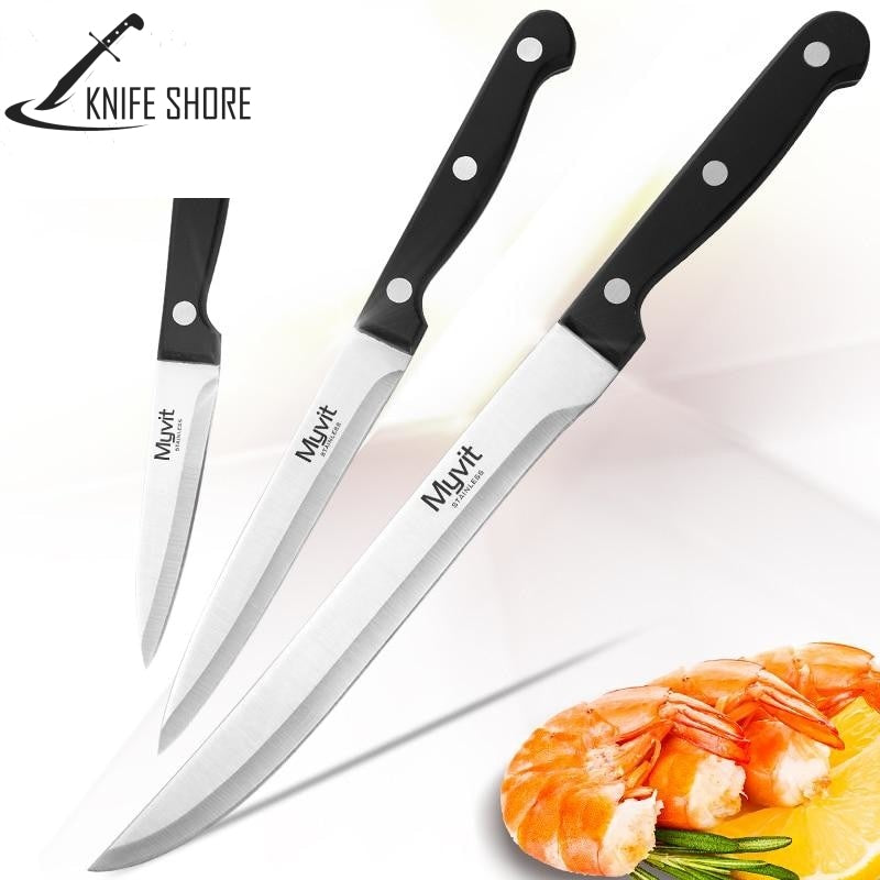 HIGH CARBON STAINLESS STEEL 3.5, 5, 5.8 INCH 3 PIECES SET 3CR13 420C JAPANESE CHEF KNIFE - knifeshore