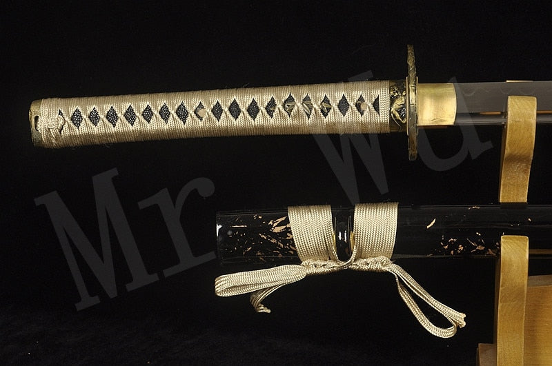 HANDMADE JAPANESE SAMURAI KATANA T10 CARBON STEEL BURNING BLADE ALLOY SWORD - knifeshore