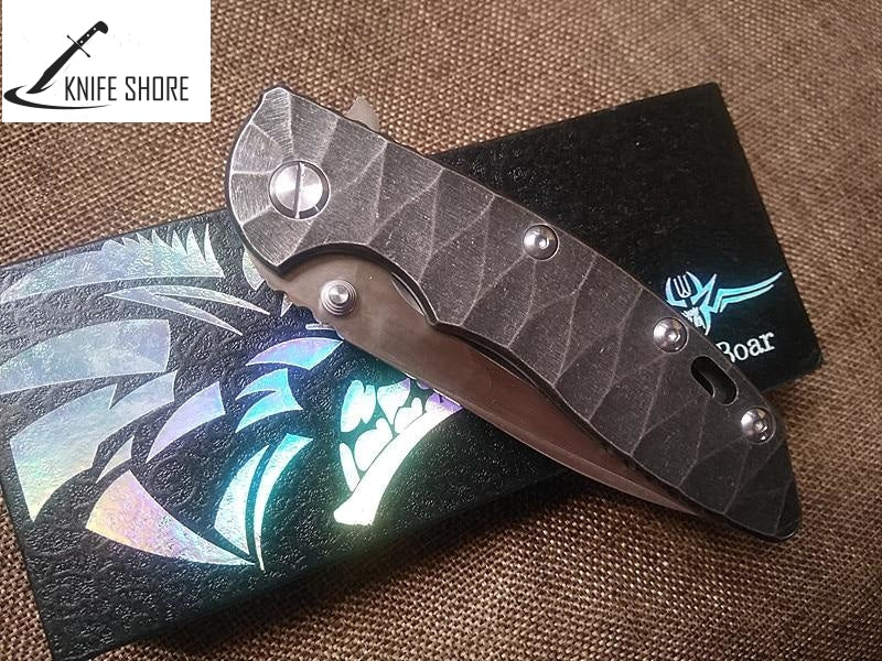 TACTICAL FOLDING KNIFE WITH TITANIUM HANDLE - knifeshore