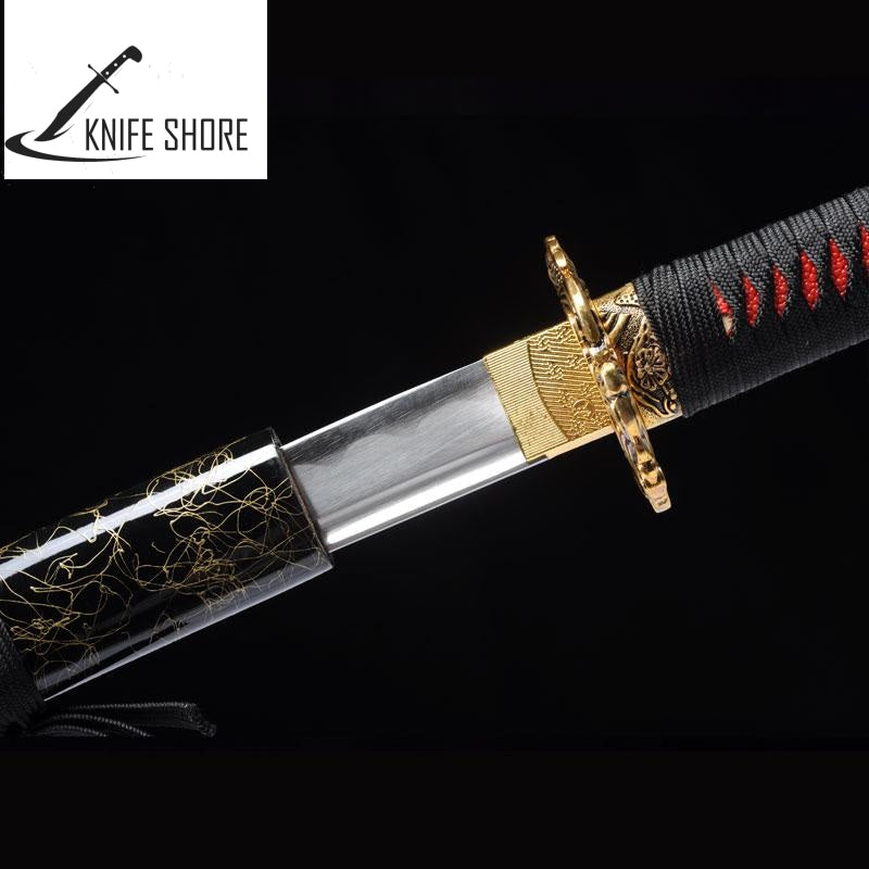 SAMURAI TANTO KNIFE 1060 HIGH CARBON STEEL ESPADA KATANA HANDMADE SWORD WALL MOUNT - knifeshore