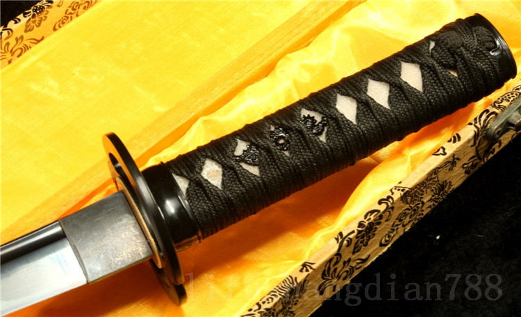 HANDMADE JAPANESE TANTO BLACK HIGH CARBON STEEL SWORD - knifeshore