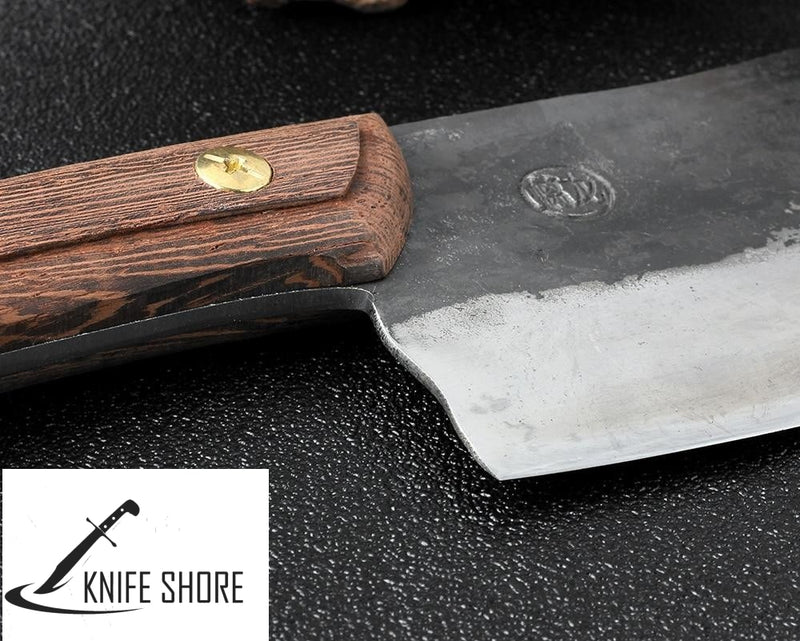 HIGH MANGANESE STEEL FORGED BLADE  MEAT CLEVER KNIFE - knifeshore