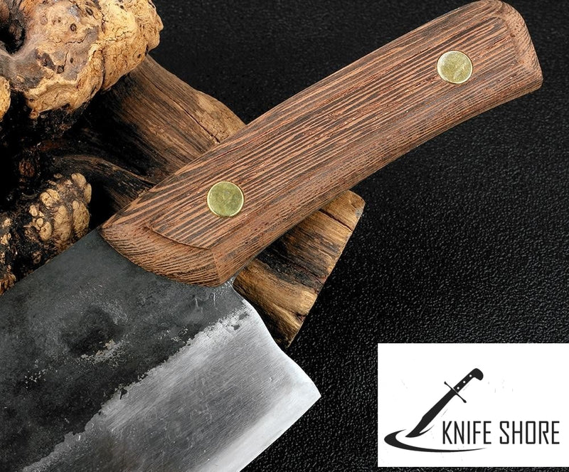 HIGH MANGANESE STEEL FORGED BLADE  MEAT CLEVER KNIFE - knifeshore