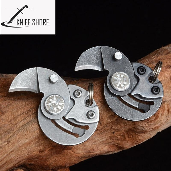 COIN ROUND STEEL MINI POCKET KNIFE - knifeshore