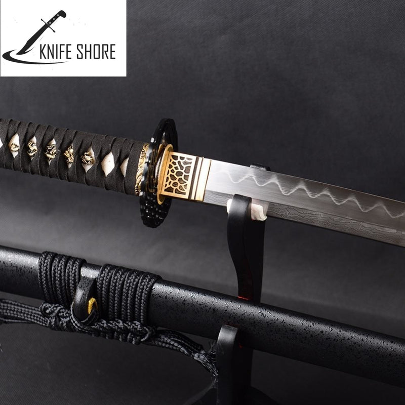 BRANDON SWORDS HANDMADE KATANA DAMASCUS STEEL SAMURAI SWORD - knifeshore