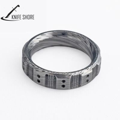 19MM FLAME PATTERN RING METAL EXQUISITE EDC DAMASCUS STEEL SCRATCH RESISTANT RUST PREVENT RING - knifeshore