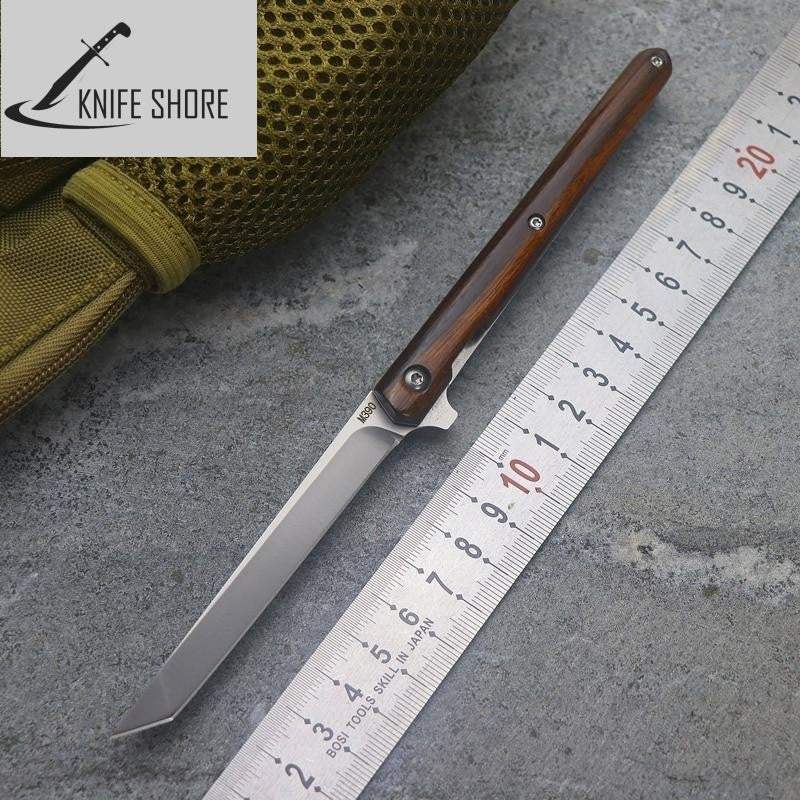 AMERICAN SAND IRON HANDLE OUTDOOR CAMPING MULTI-PURPOSE HUNTING SMALL PEN FLIP FOLDING KNIFE - knifeshore