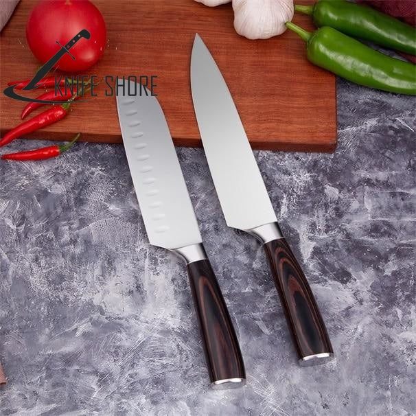 PROFESSIONAL JAPANESE 7CR17 HIGH CARBON STAINLESS STEEL 5PCS KITCHEN KNIVES SET - knifeshore