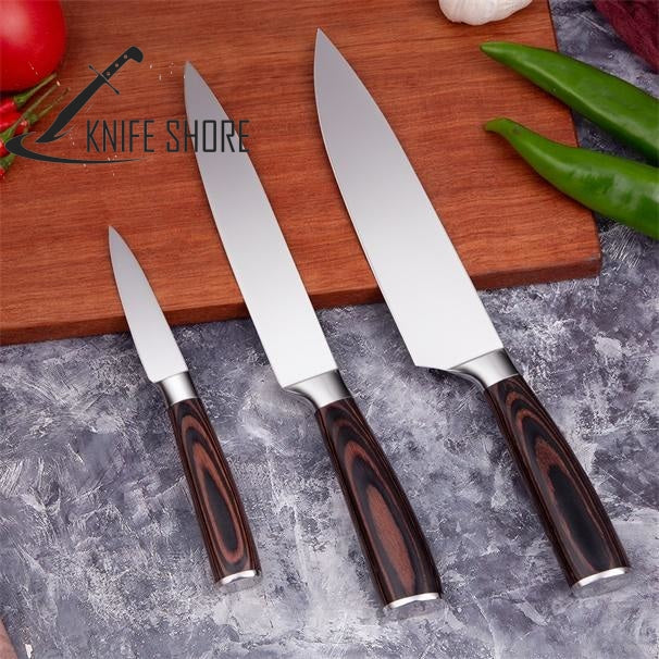 PROFESSIONAL JAPANESE 7CR17 HIGH CARBON STAINLESS STEEL 5PCS KITCHEN KNIVES SET - knifeshore