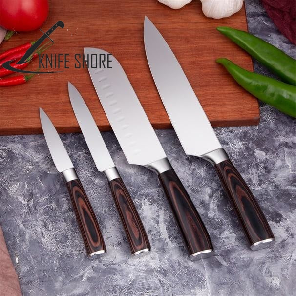 PROFESSIONAL JAPANESE 7CR17 HIGH CARBON STAINLESS STEEL 5PCS KITCHEN KNIVES SET - knifeshore