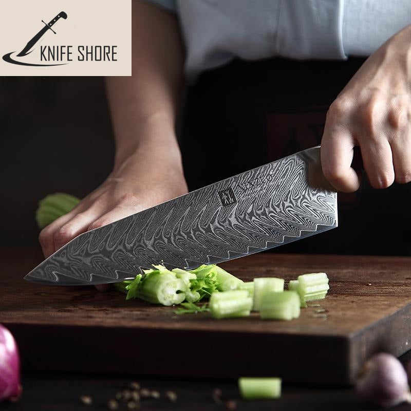 8.5 INCH CHEF KNIFE JAPANESE VG10 DAMASCUS STAINLESS STEEL KITCHEN KNIFE WITH ROSEWOOD HANDLE - knifeshore