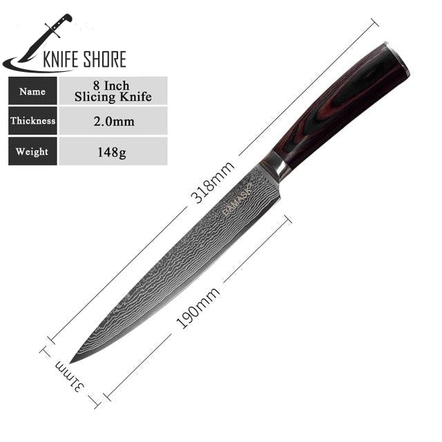 DAMASK PROFESSIONAL JAPANESE KITCHEN CHEF KNIFE - knifeshore