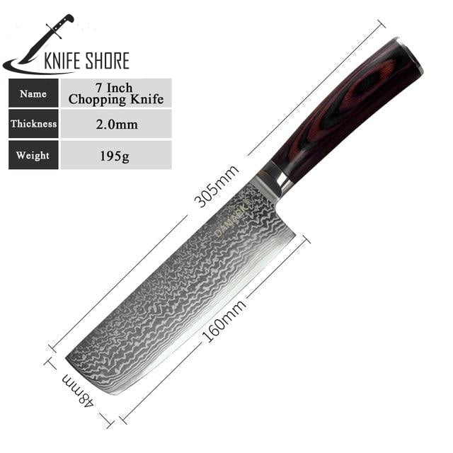 DAMASK PROFESSIONAL JAPANESE KITCHEN CHEF KNIFE - knifeshore